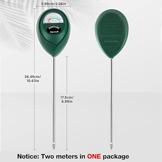Plant Moisture Meter, Plant Water Meter, Soil Moisture Meter for House Plants for Garden, Lawn, Farm, Indoor & Outdoor Use, No Batteries Required (2 Packs Green)
