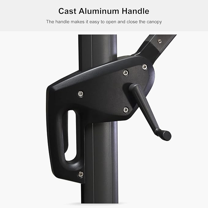 PURPLE LEAF 11 Feet Patio Umbrella with Base Outdoor Cantilever Round Umbrella Aluminum Offset Umbrella with 360-degree Rotation for Garden Deck Pool Patio Light White