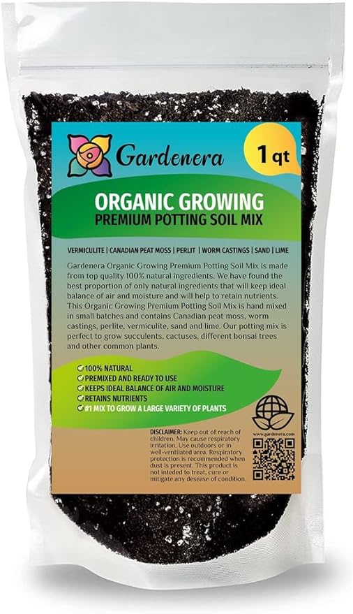 Premium Organic Growing Medium - Enhance Your Plant's Growth and Health Naturally - 1 Quart
