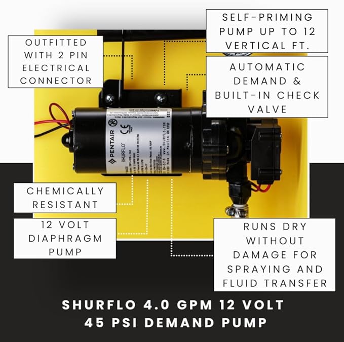 25 Gallon Diamond Spot Sprayer – 4.0 GPM SHFLO 12V Pump, Deluxe Aluminum Handgun, 15’ Hose – ATV/UTV Lawn & Garden Sprayer for Weed, Pest, and Fertilizer Application