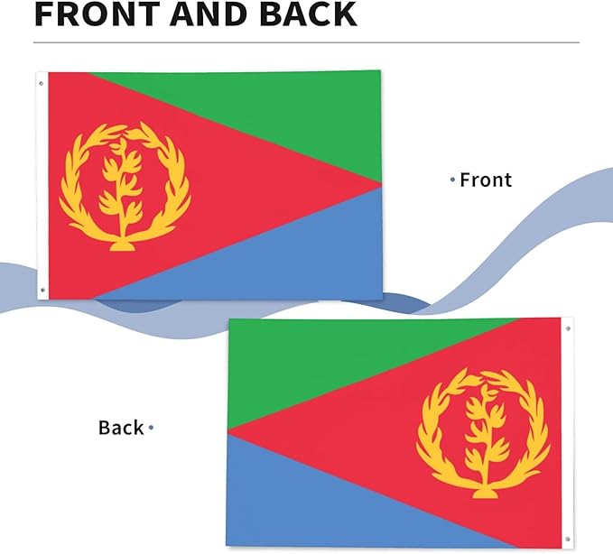 Eritrea Eritrean Flag Garden Yard House 2x3 ft Flags Double Sided Print Banner Indoor Outdoor Party Home Decorations for Boat Dorm House Balcony