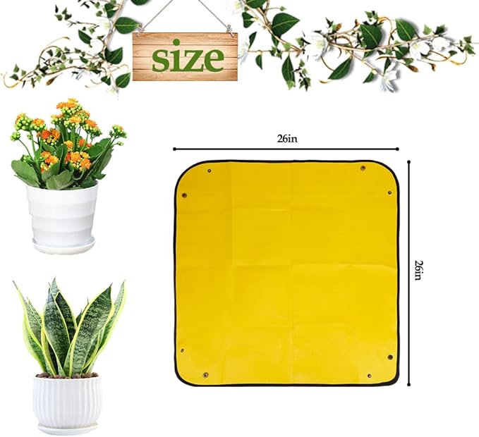 Repotting Mat for Indoor Plants,Potting Mat,Garden Supplies,Garden Tool Set,Gardening Gifts,Indoor Gardening System,Gardening Gifts,Indoor Plant Tools,Plant Mats for Repotting(Organge 26*26 in)