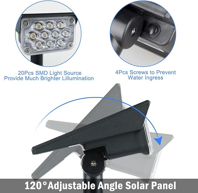 T-SUNUS Green Solar Lights Outdoor Waterproof IP65 Landscape Spotlights 2 Modes Dusk to Dawn for Christmas Halloween Tree Statue Graveyard Garden Flag 4 Pack