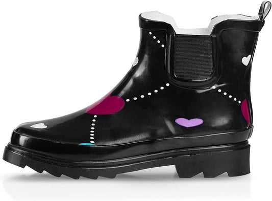 NORTY - Womens Ankle Rain Boots - Ladies Waterproof Winter Spring Garden Boot runs ½ size large