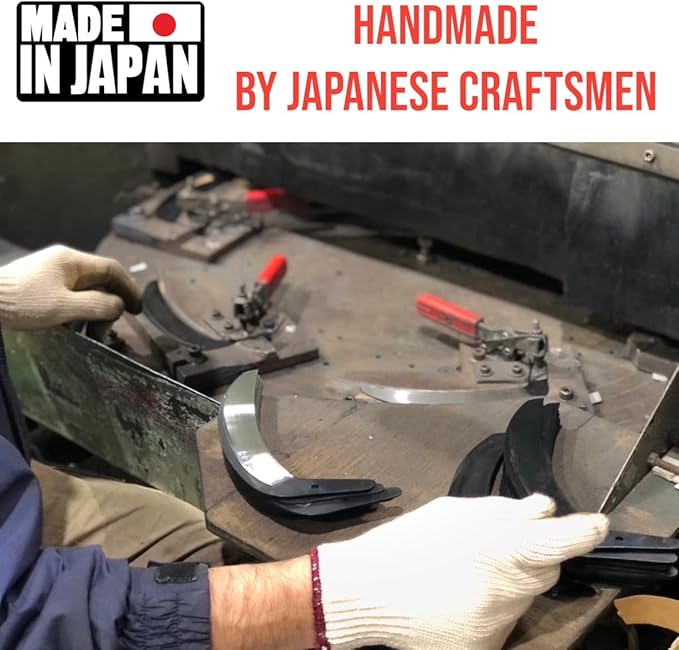 Japanese Weeding Steel Grass Sickle Gardening Tools [Made in Japan] Clearing Hand Held Garden Tool Farming Portable Weeder