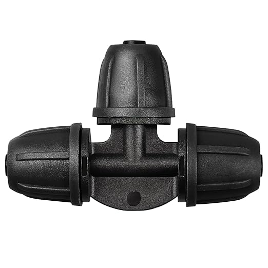 Upgraded 1/4" Drip Irrigation Tee Fittings：24 Pieces Leak Free Lock Barbed 3 Way Tee Connectors for 1/4 Inch Irrigation Tubing Quick Connect Parts for Garden Landscape System