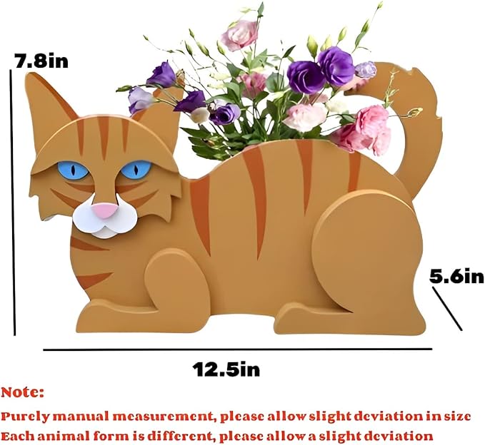 Orange Cat Planter Plant Pots,Cute Garden Cat Flower Planter,Cat Planters Birthday Gifts for Women,Office,Indoor/Outdoor Decor(12.5 * 5.12 * 7.8in)