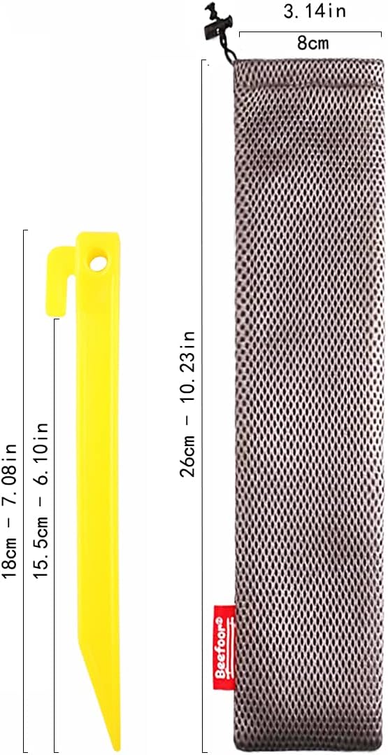 10-Pack Plastic Tent Stakes – 7-Inch Heavy Duty Canopy Anchoring Pegs for Camping, Gardening, Landscaping, Backpacking – Lightweight, Rust-Proof, Reusable Camping Stake