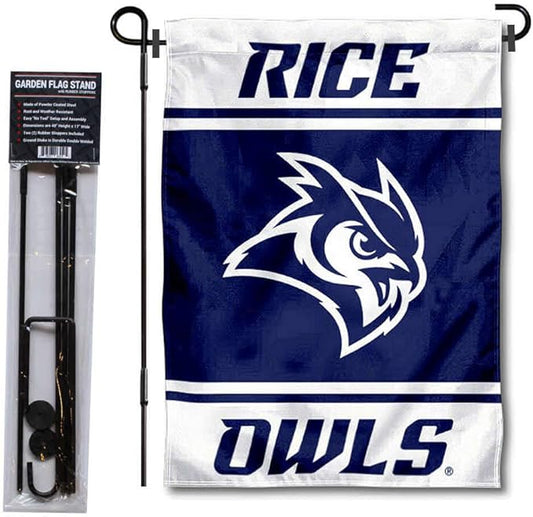 College Flags & Banners Co. Rice Owls Garden Flag with Stand Holder