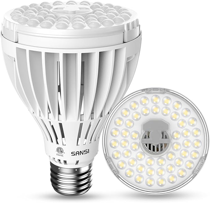 SANSI 24W Grow Light Bulb for Seeds and Greens, 300W Equivalent Full Spectrum LED Grow Bulb for Indoor Plants, Grow Lamp with Optical Lens for High PPFD, 4000K Daylight Plant Lights