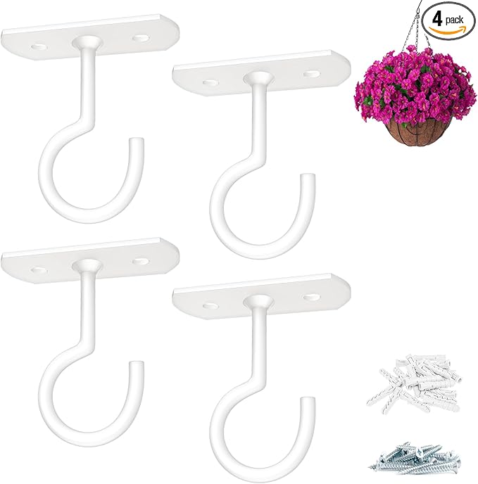 Ceiling Hooks for Hanging Plants Metal Plant Bracket Iron Wall Mount Lanterns Hangers for Hanging Bird Feeders, Lanterns, Wind Chimes, Planters, Outdoor Decoration Hooks