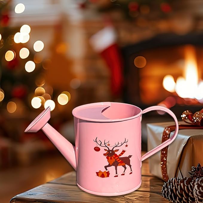 Metal Small Watering Can for Outdoor and Indoor Plants, Watering Can Decor, 500ML (Small Pink)