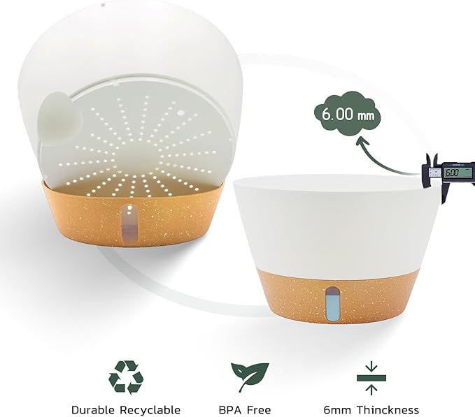 ZMTECH 12 Inch Hanging Planters for Outdoor, 2 Pack Self Watering Pots for Indoor Plants, Large Hanging Baskets for Plants Outdoor with Visual Reservoir and Drainage Hole(White)