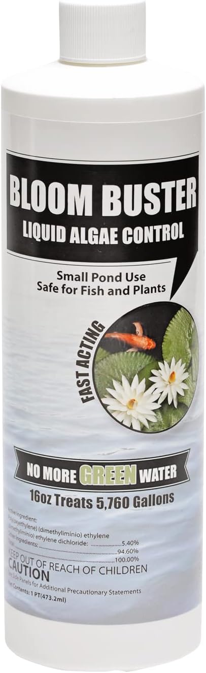 Bloom Buster Pond Algae Control - 16oz - Fast Acting Algaecide, Use in Fountains & Outdoor Ponds Containing Koi & Other Fish - EPA Registered