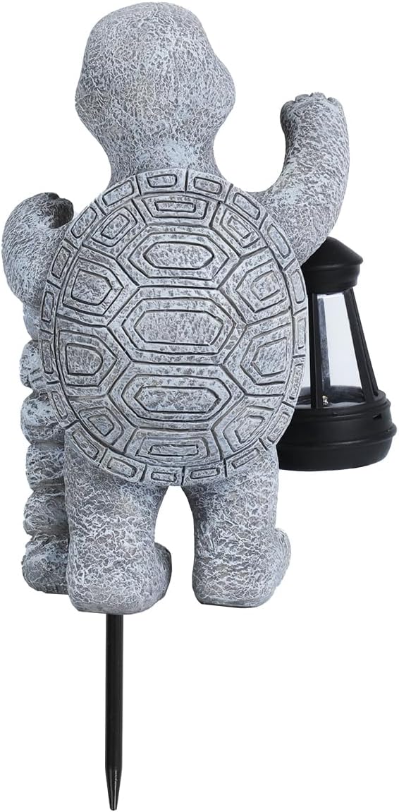 Turtle Solar Lights Outdoor Garden,Outdoor Solar Lights for Yard Decorations,Lantern Garden Decoration,Garden Decor,Turtle Garden Welcome Plaque Statue,-Unique Housewarming Gifts