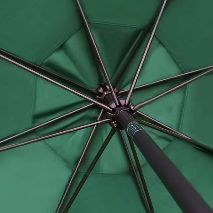 Sunnyglade 9' Patio Umbrella Outdoor Table Umbrella with 8 Sturdy Ribs (Dark Green)