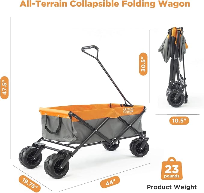 Creative Outdoor Original Folding Wagon All-Terrain Wheels