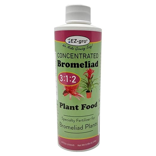 Professional Liquid Bromeliad Fertilizer by EZ-gro | 3:1:2 Ratio of Concentrate Indoor Plant Fertilizer for Your Bromeliads Live Plant | 8 oz Bottle