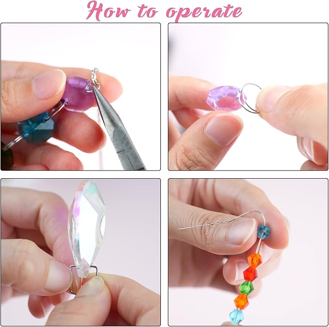 LPKADQA 500PCS Sun Catcher Kits for Adults Crystal Beads for Suncatchers DIY Suncatcher Making Kits for Indoor Outdoor Garden Decor Arts and Crafts for Adults