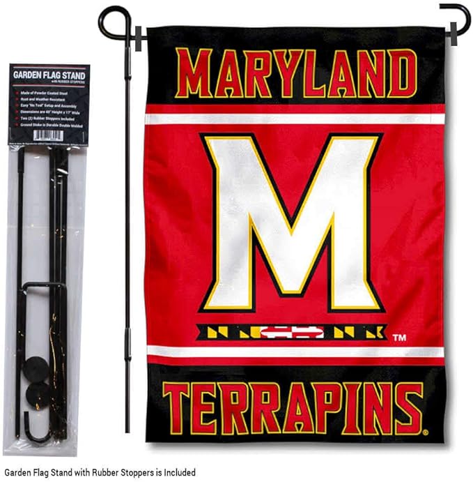 College Flags & Banners Co. Maryland Terrapins Garden Flag with Stand Holder