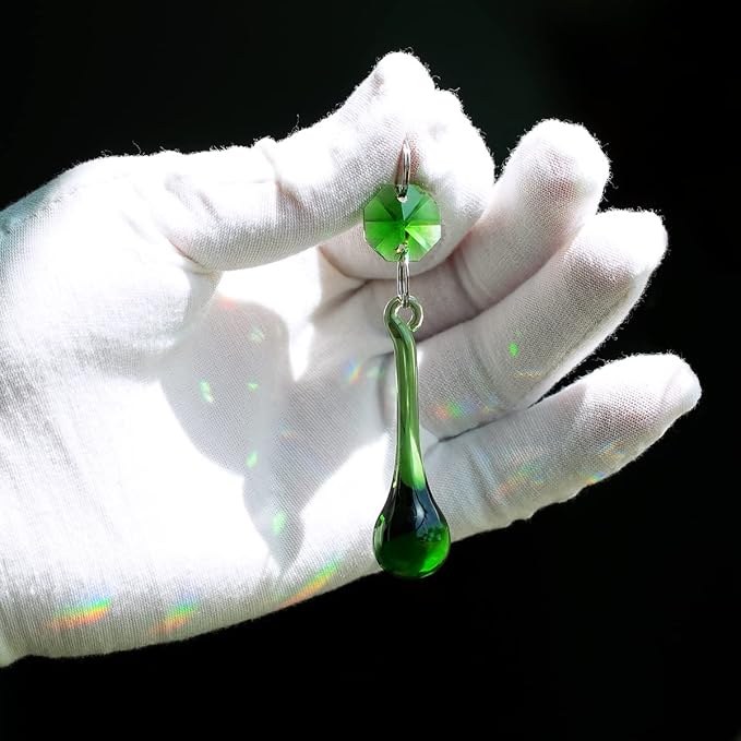 12pcs Raindrop Crystal Chandelier Prisms Parts, Hanging Crystals Beads for Chandeliers, Home Decoration