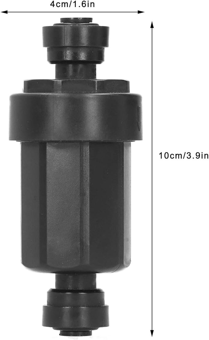 1/4in Irrigation Filter with Stainless Steel Strainer Quick Connect Filtration System for Courtyards Gardens Agriculture Black 3.9x1.6in
