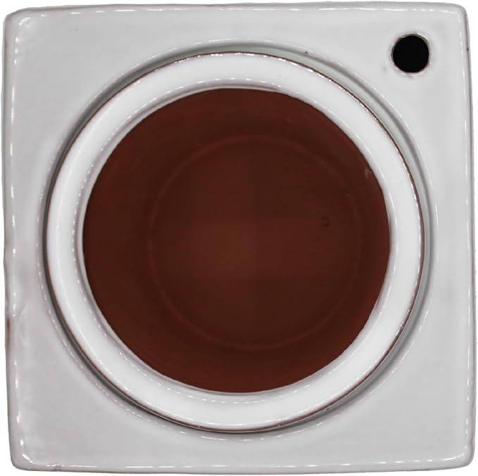 2-Pack Ceramic African Violet Self Watering Pot 6 Inch Square Pot 3.5 Inch Innter Pot Easy Fill Water Reservoir White