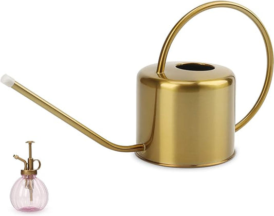 Remiawy Watering Can Indoor Outdoor Stainless Steel Watering Cans for House Plants Long Spout Water Can for Succulent Bonsai Garden Flower(40oz/1300ml)