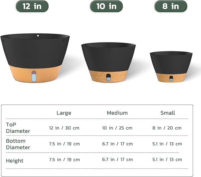 ZMTECH Hanging Planters for Indoor Plants Set of 2 Self Watering Hanging Pots Hanging Baskets Hanging Flower Pots for Outdoor Hanging Plants(8 Inch, Gray)