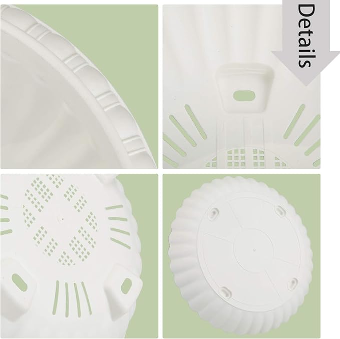 summer flower 3pcs 10.6 inch Plastic Hanging Planters Pots for Outdoor Indoor Plants Hanging Flower Plant Baskets Holder for Garden Porch Ceiling (White)