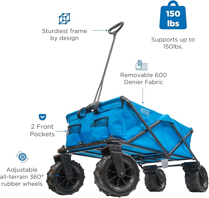 Creative Outdoor Original Folding Wagon All-Terrain Wheels