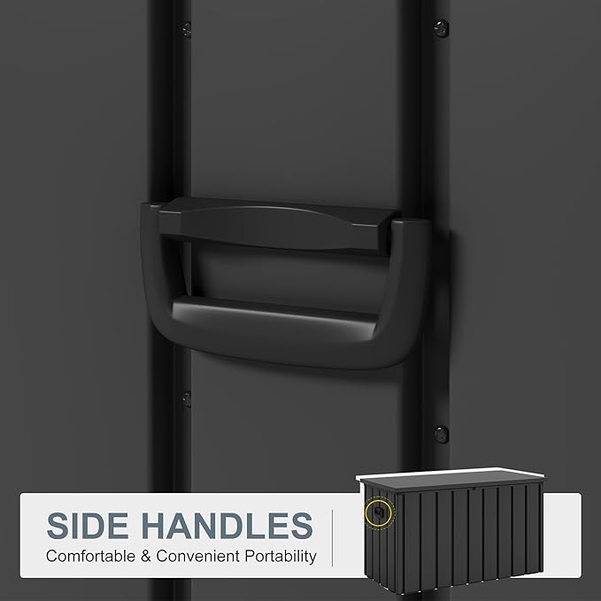 PURPLE LEAF Outdoor Deck Box 120 Gallon Waterproof Lockable Storage Box Container with Lid Deck Organization for Patio Cushions Side Table Pool Accessories Garden Tools, Gray