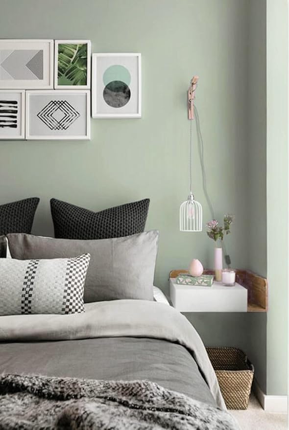 Dimoon 394''x17.7'' Green Peel and Stick Wallpaper Contact Paper Modern Self Adhesive Wall Paper Removable Renter Friendly Textured Solid Color Shelf Cabinet Vinyl Roll (394''x17.7'',Light Green)