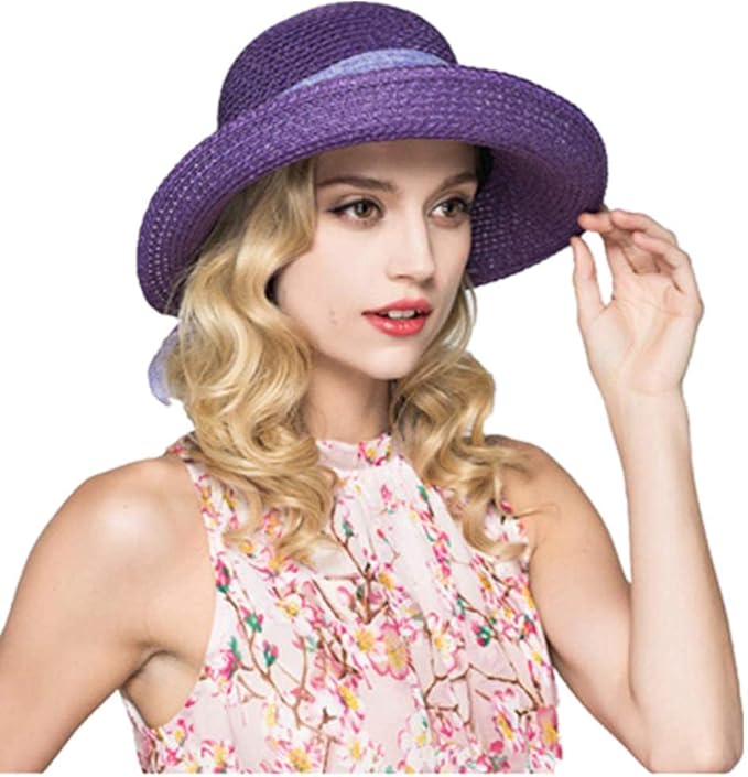 Cyiecw Women Floppy Sun Hats Fashionable Summer Wide Brim Cap BeachStraw Hat UV UPF50 Travel Packable Cotton