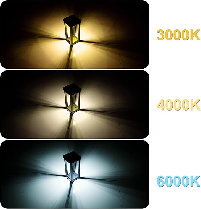 Solar Patio Floor Lamp Outdoor, 4 Pack Solar Landscape Path Lights with 3 Light Modes, Garden Decorations Waterproof 12H Endurance Cordless Landscaping for Porch Lawn Yard Backyard (Black)