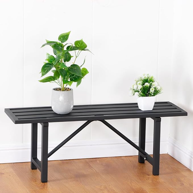 Plant Stand - Indoor/Outdoor Extra-Sturdy Aluminum Plant Stand with 300 LBS Capacity (L37.8 x W11.4 x H13.8 inch)