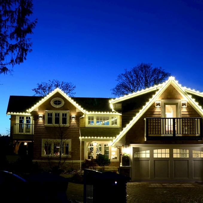 UL IP65 Set of 25 E17 C9 Sun Warm White Led Christmas Lights Replacement Bulbs, Waterproof Dimmable Colored Bulb for Christmas Decoration, Commercial Grade C9 LED Lights(Sun Warm White)