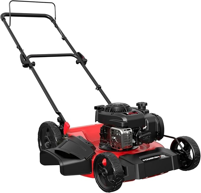 PowerSmart Gas Lawn Mower 21" with B&S 125cc Engine, 2-in-1 Mulching and Side Discharge, Easy Assembly & Lightweight, Cordless Push Lawn Mowers for Garden Yard