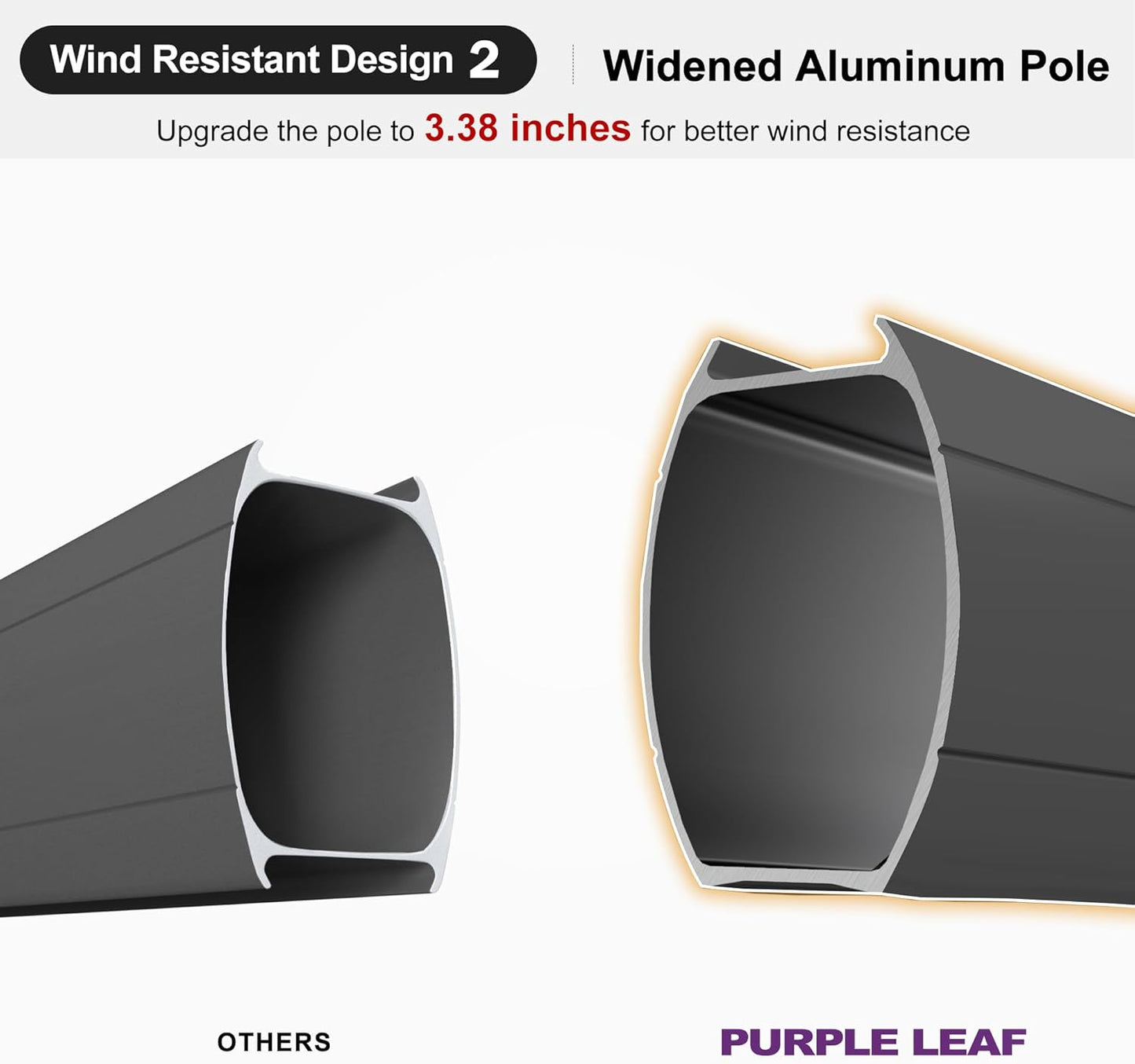 PURPLE LEAF 9' X 12' Patio Umbrella with Base Outdoor Rectangle Umbrella Large Cantilever Umbrella Heavy Duty Outdoor Market Umbrella for Garden Deck Backyard Pool Grey