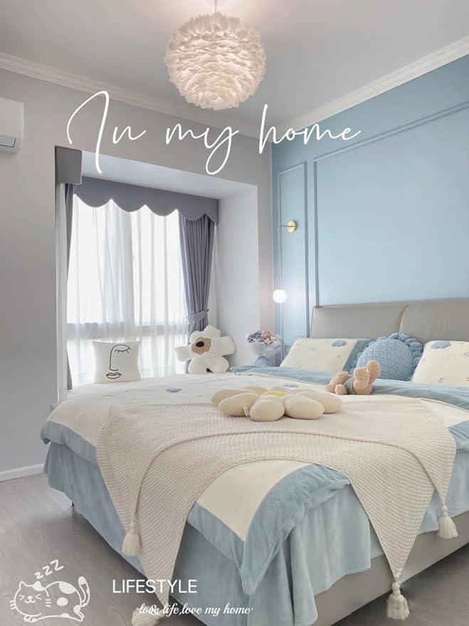 Dimoon 78.7''x17.7'' Blue Peel and Stick Wallpaper Contact Paper Modern Self Adhesive Wall Paper Removable Renter Friendly Textured Solid Color Shelf Cabinet Vinyl Roll (78.7''x17.7'',Light Blue)