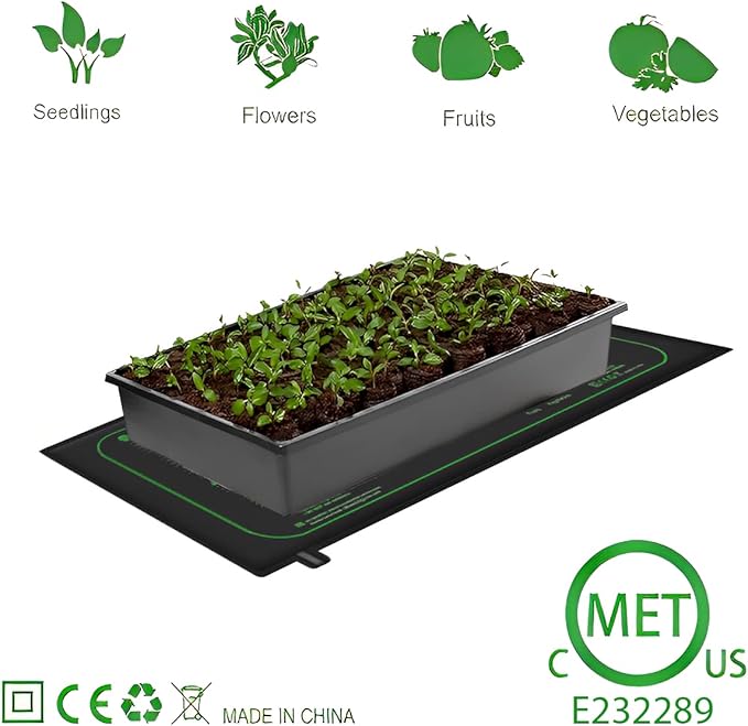 2 Pack Seedling Heat Mat for Seed Starting,20" x 20.75" Waterproof Heating Pad for Indoor Plants Germination(L)