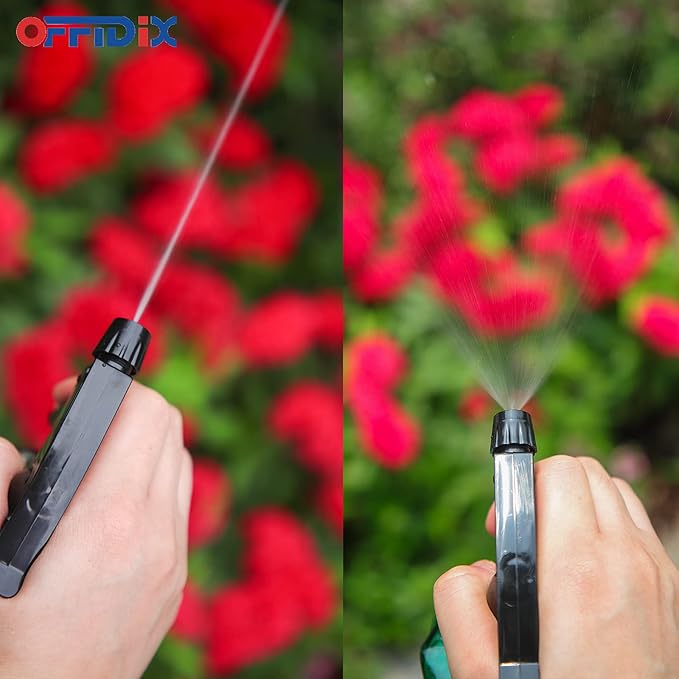 OFFIDIX Glass Spray Bottle,Plant Mister, 0.35L/11.8oz Pressure Watering Can with Adjustable Nozzle Watering Handheld Bottles for Garden Plants Cleaning Solutions(Gray