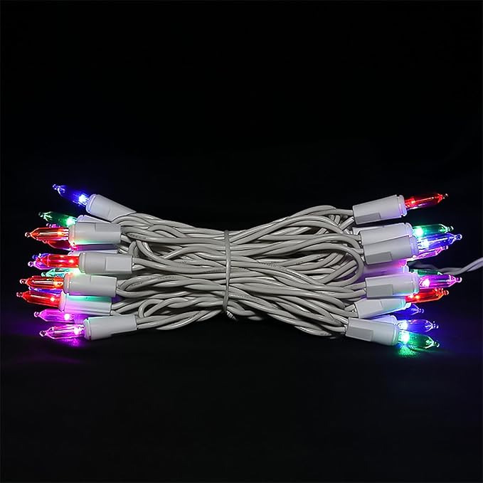 Multicolor Christmas LED Lights - 35 Count Multi-Colored Christmas String Lights for Small Tree, Crafts, Holiday, Indoor/Outdoor Decorations, 11 Feet White Wire, UL Certified, Connectable
