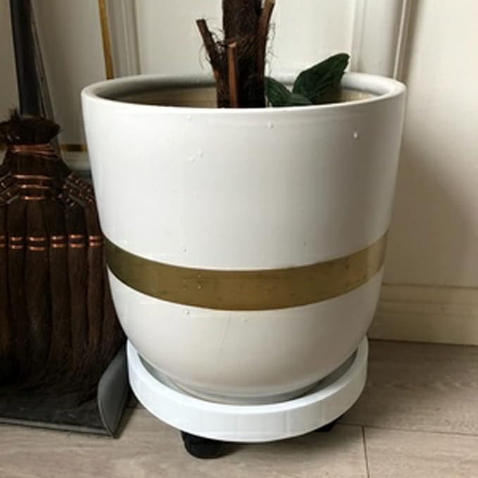 2 Pack of 12.6 Inch Heavy Duty Plant Caddy with Wheels,Rolling Plant Stand Pot Trolley,Wheeled Planter Saucer Tray,Potted Flower Mover Dolly with Casters Round Coaster for Indoor Outdoor