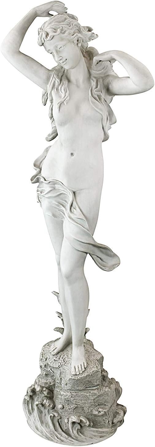 Design Toscano Spring Awakening Classic Woman Garden Statue, 14 inches wide, 40 inches tall, Cast Stone Resin, Antique Stone Finish