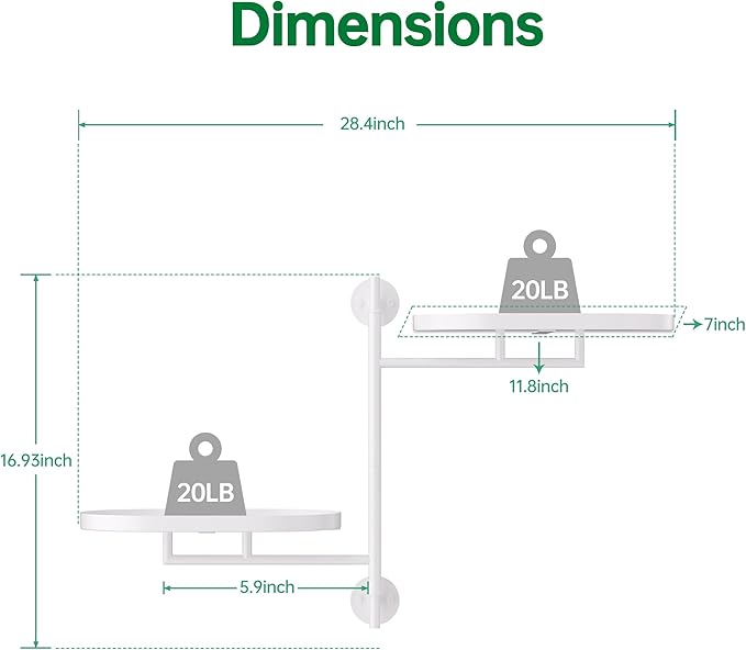 Rotating Window Plant Shelves for Multiple Plants Indoors,2-tier Metal Corner White Plant Stand Holder Floating Plant Shelf for Wall，Windows Sill Gifts for Plant Lovers to Enhance Home Decor
