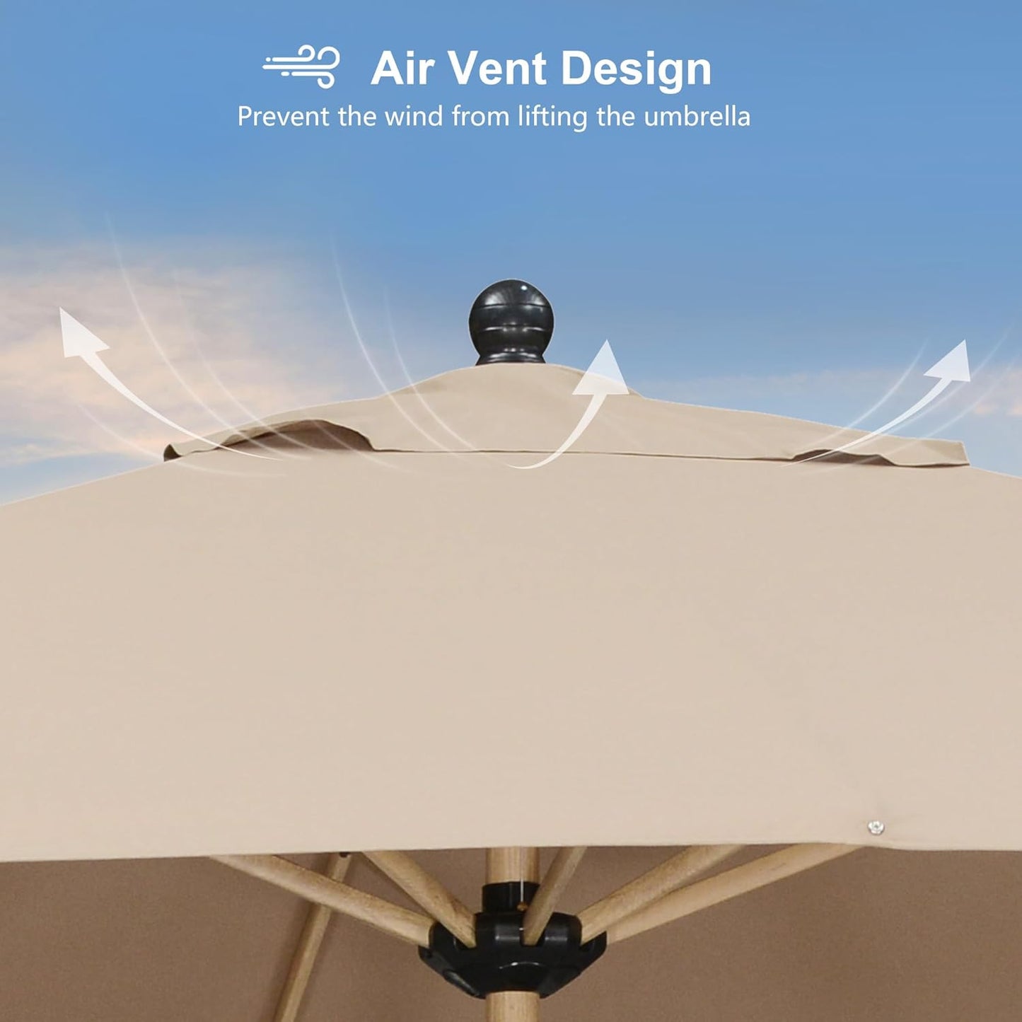 PURPLE LEAF 10' x 10' Square Patio Umbrella with Base Outdoor Umbrella Market Umbrella with Crank & 8 Ribs Aluminum Outdoor Table Umbrella for Pool Deck Backyard, Taupe