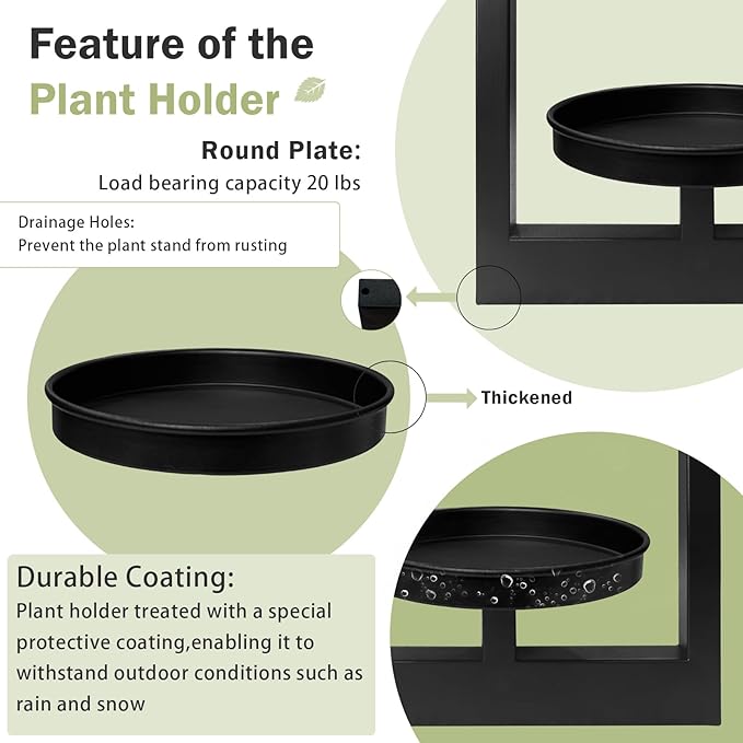 Picture Frame Plant Holder, Window Planter Hanger Shelves,Wall Mount Plants shelf Indoor Outdoor, Metal Hanging Planters Stand Decor,Modern Floating Ornament Rack Art for Home & Garden (Black 3pc)