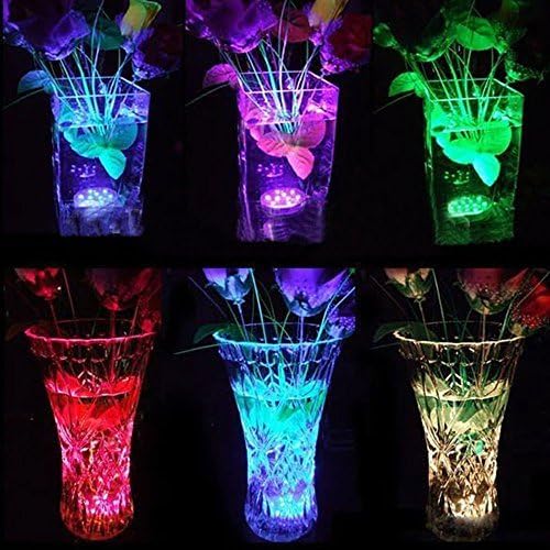 Submersible Led Lights, Submersible Waterproof RGB Change Remote Controlled Submersible Led Lights for Pond Pool Fountain Aquarium Vase Hot Tub Bathtub Fish Tank Party Halloween (4 Pack)