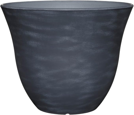 Classic Home and Garden Honeysuckle Resin Flower Pot Planter, Zinc Grey, 15"